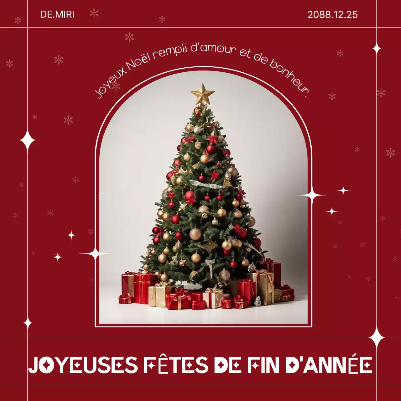 Carte de Noël classique rouge