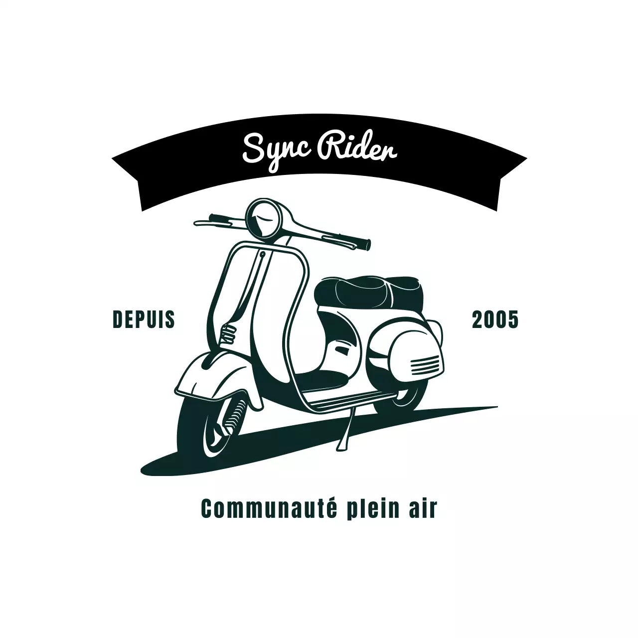 Logo Green Vintage Scooter