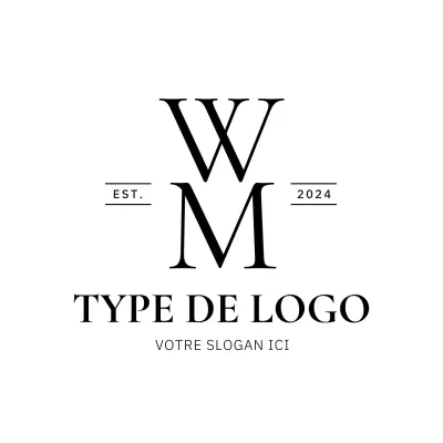 Lettre minimaliste noire Logo WM