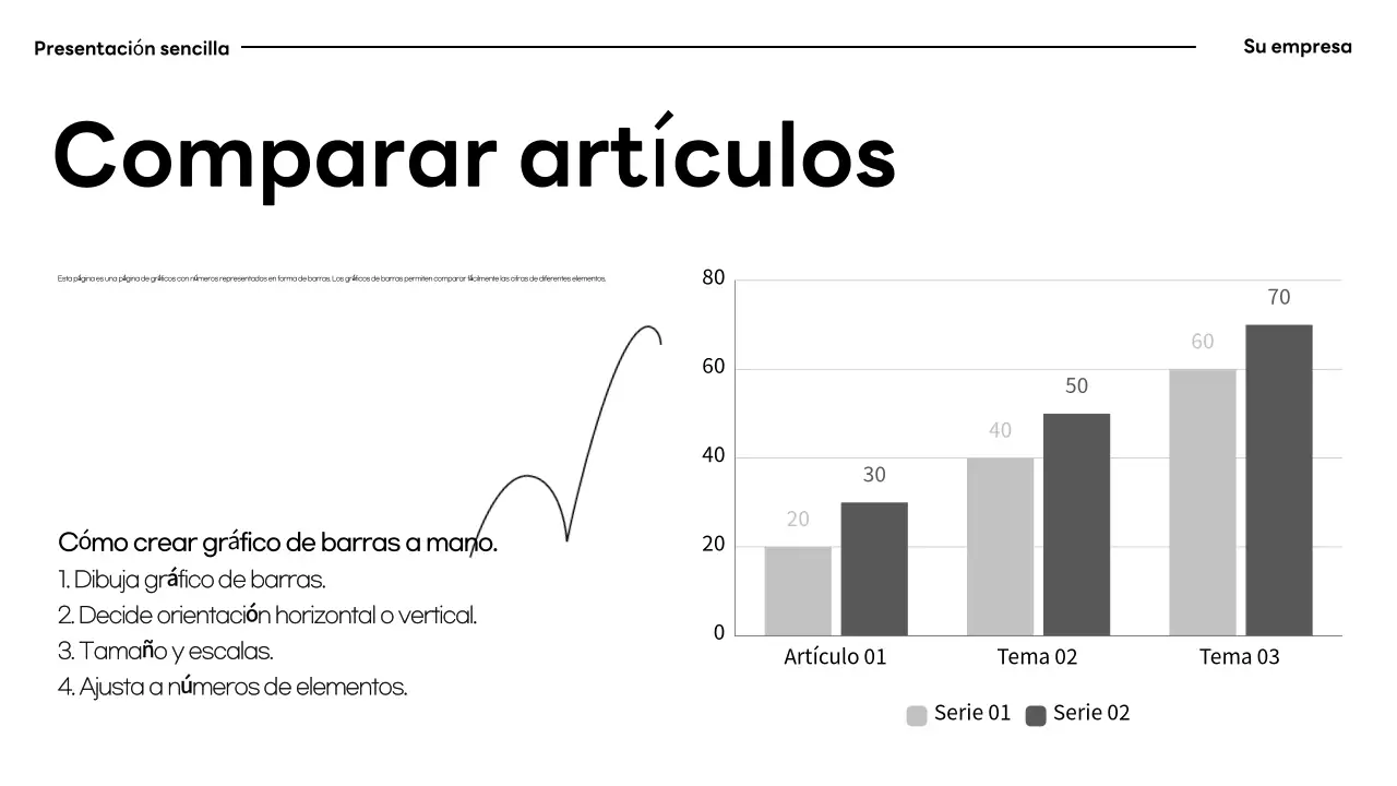 Documentación de presentación minimalista en blanco y negro