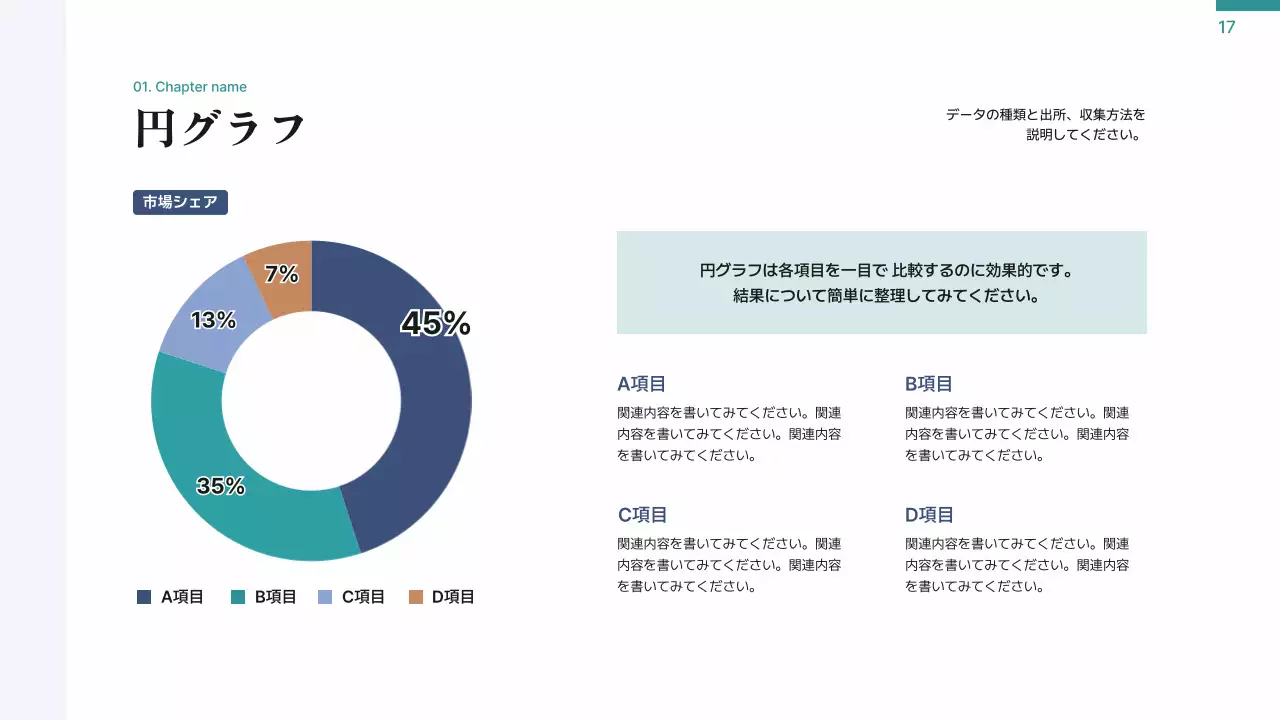 青 シンプル プラン プレゼンテーション