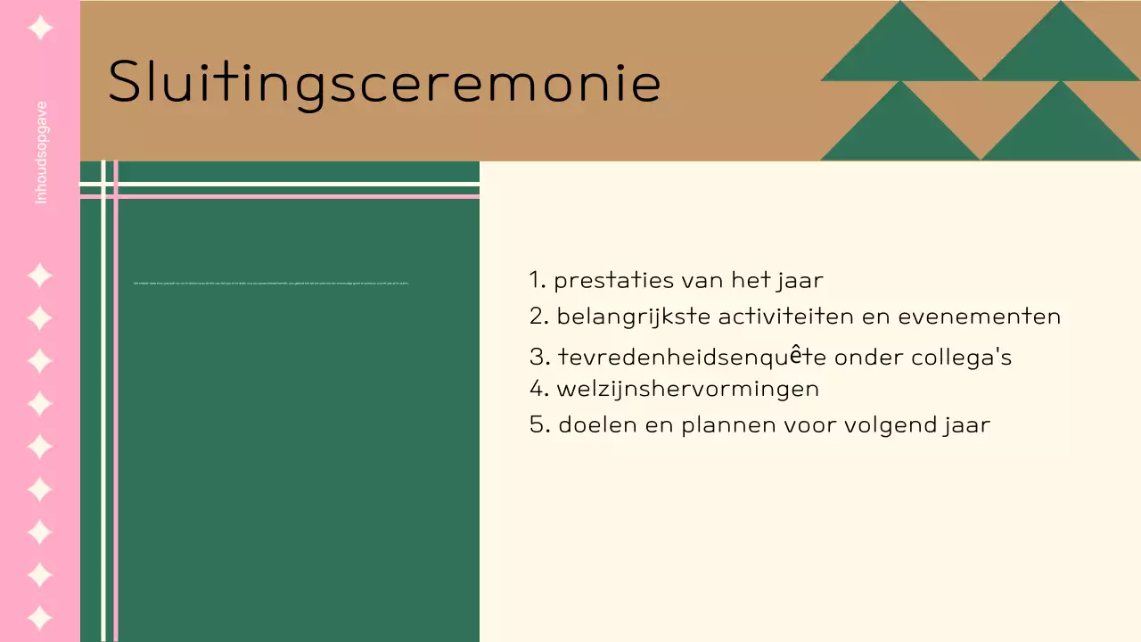 Een schattige roze eindejaarspresentatie voor het bedrijf