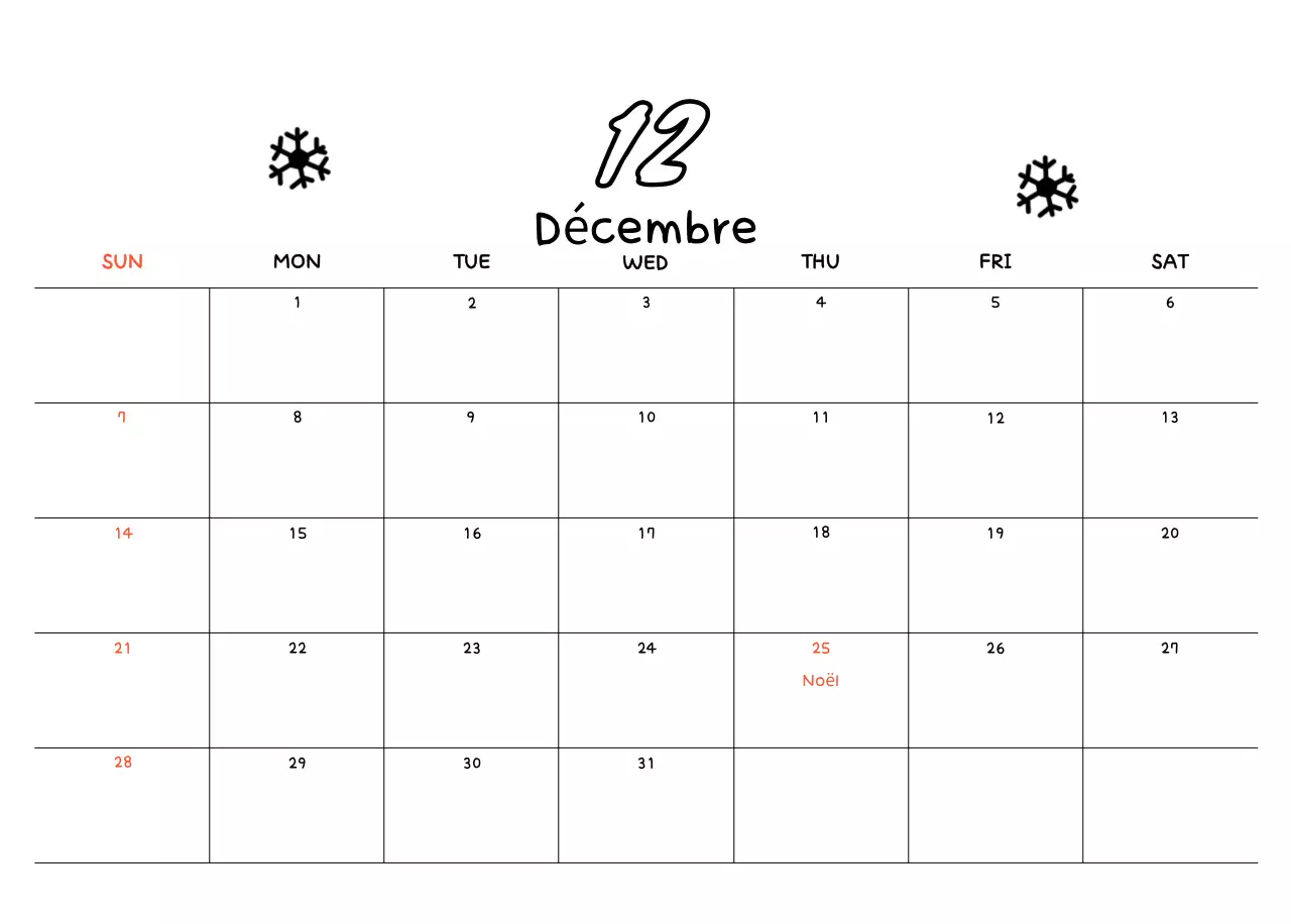 Calendrier photo du Nouvel An