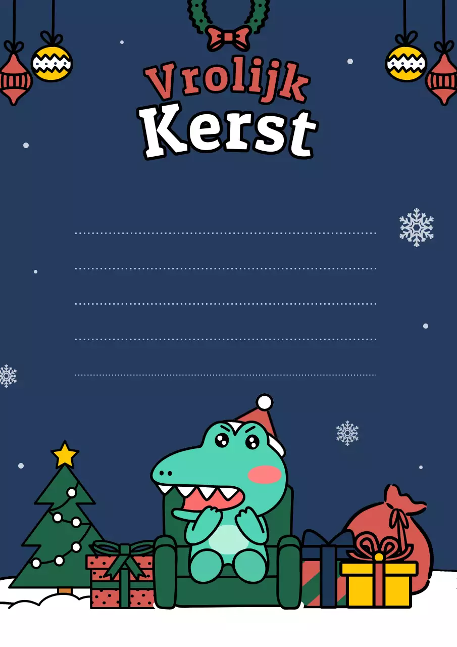 Schattig feestelijk kerstbriefpapier in marineblauw