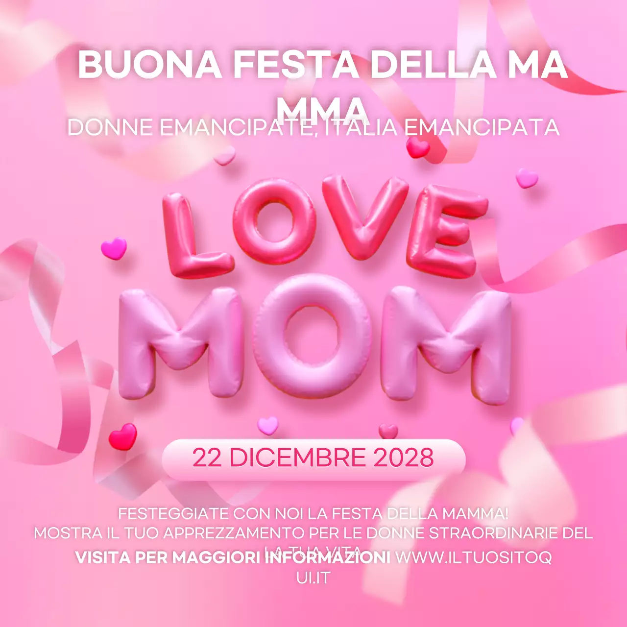 annuncio rosa moderno per la festa della mamma