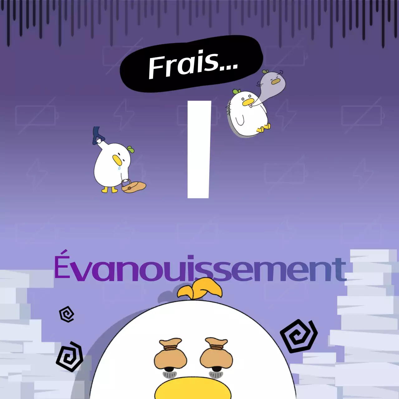 Bande dessinée gag mauve