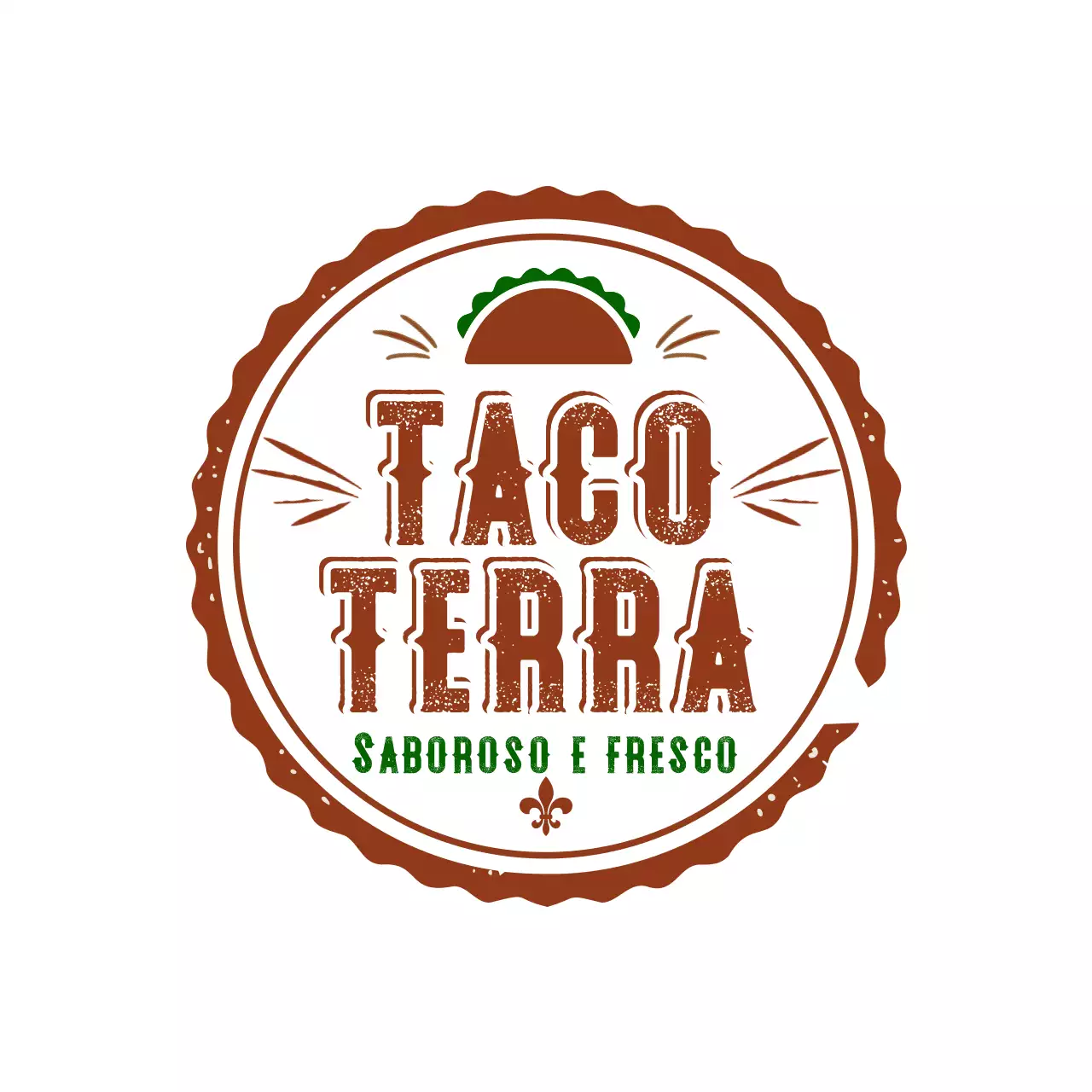 anúncio de tacos rústicos castanhos