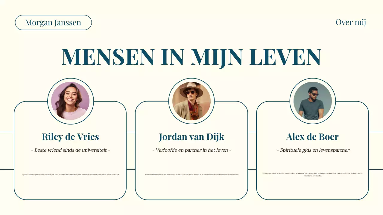 Teal en Beige Modern Over mij Introductie