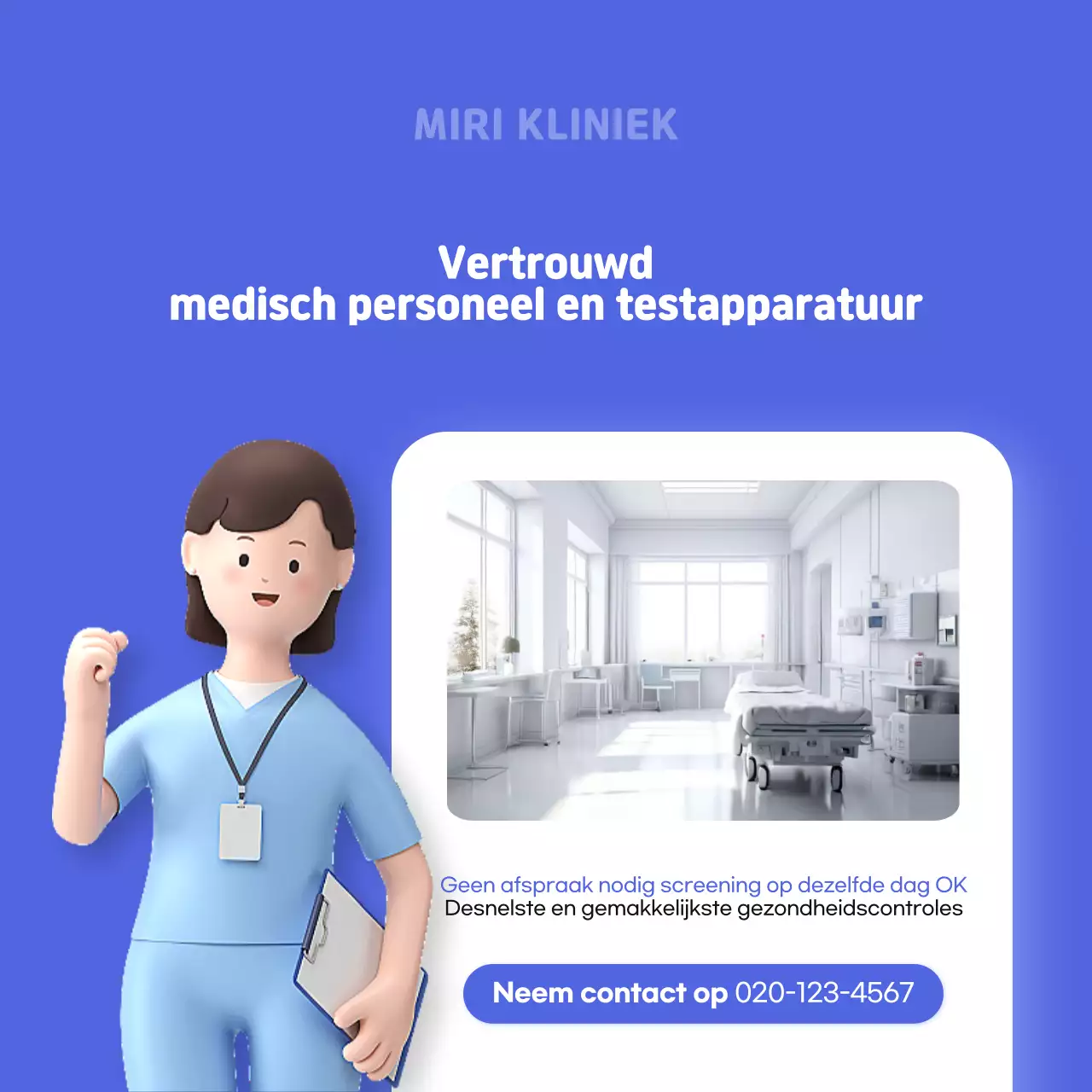 Blauwe moderne wervingsgids voor screening