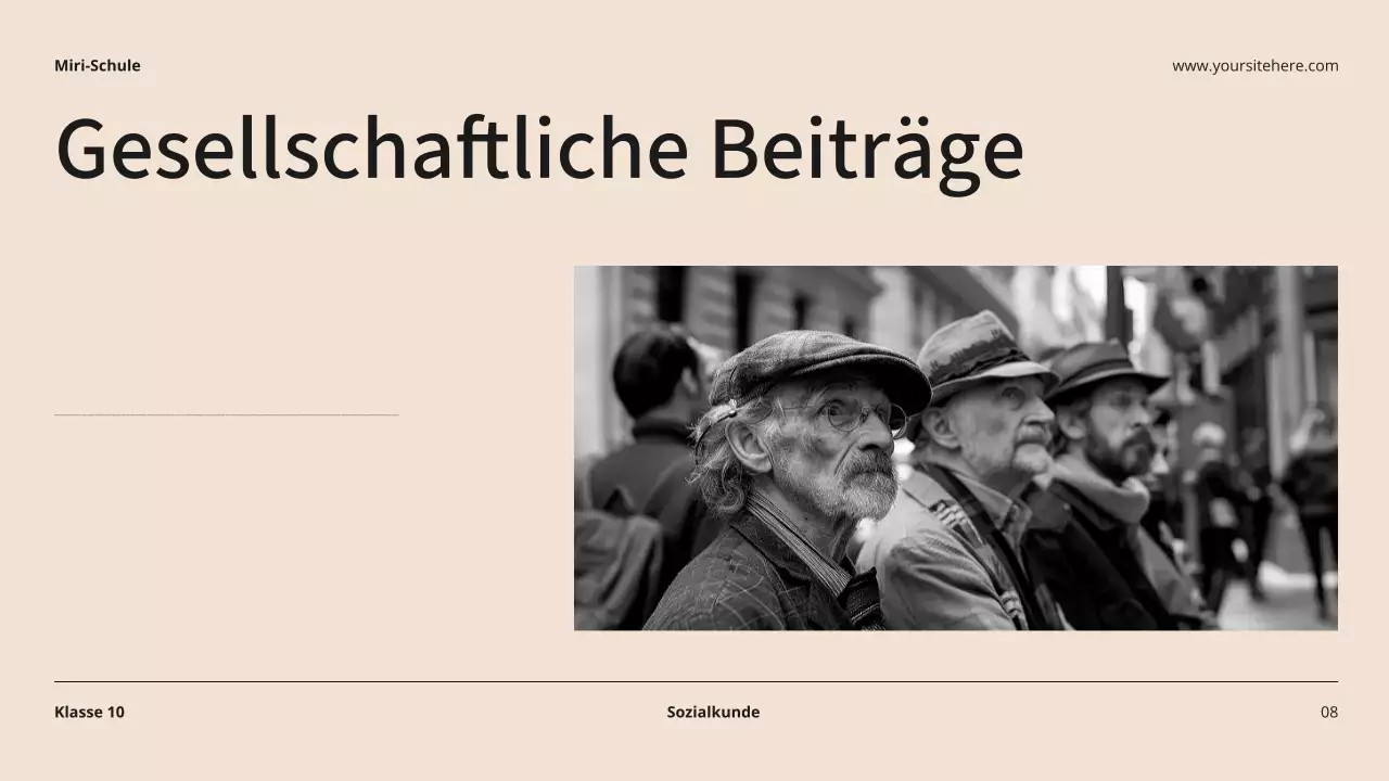 Beige und Schwarz Moderne Biographie Klasse Material Einführung Präsentation