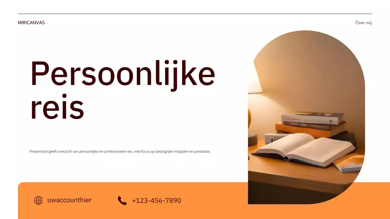 oranje moderne zelfintroductie pitch