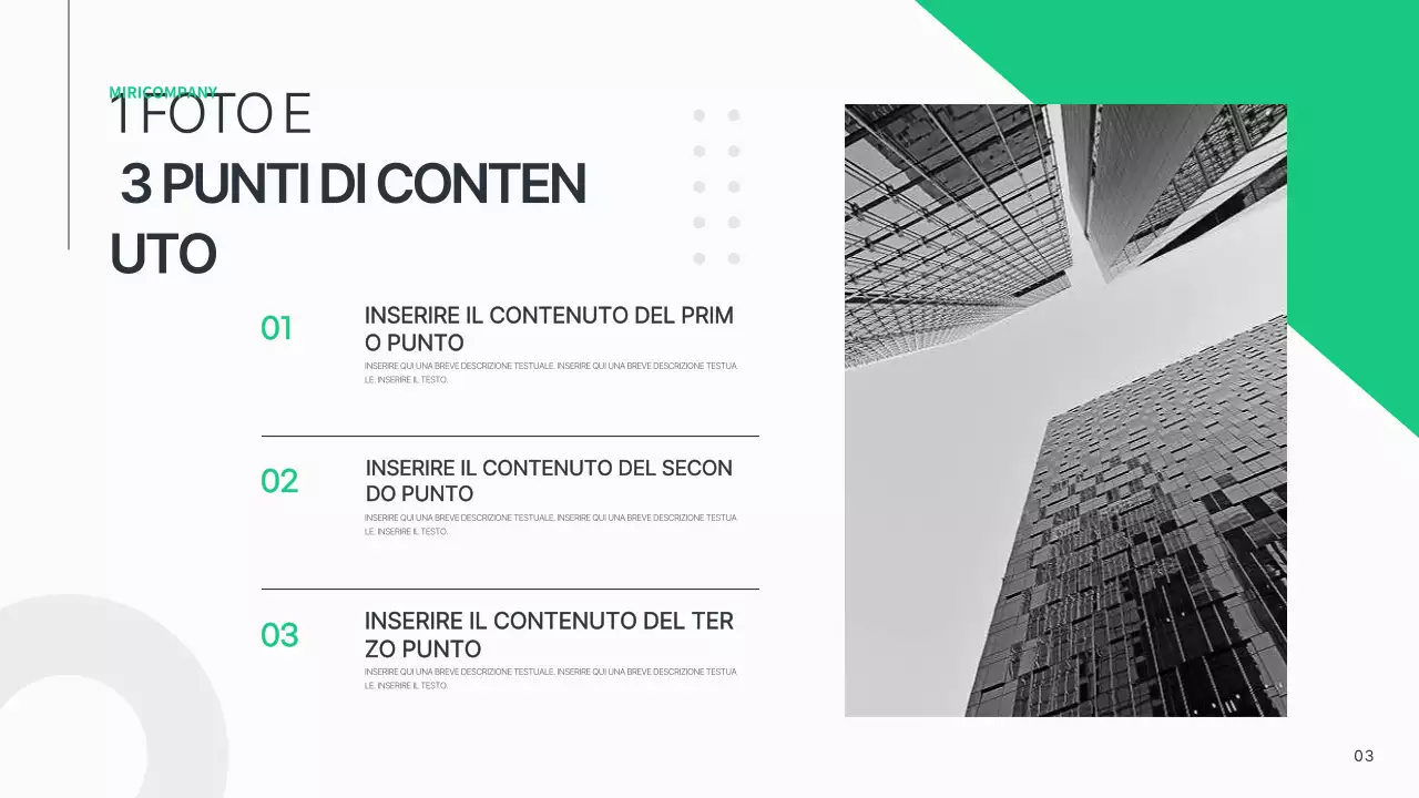 Un semplice business plan in bianco e verde