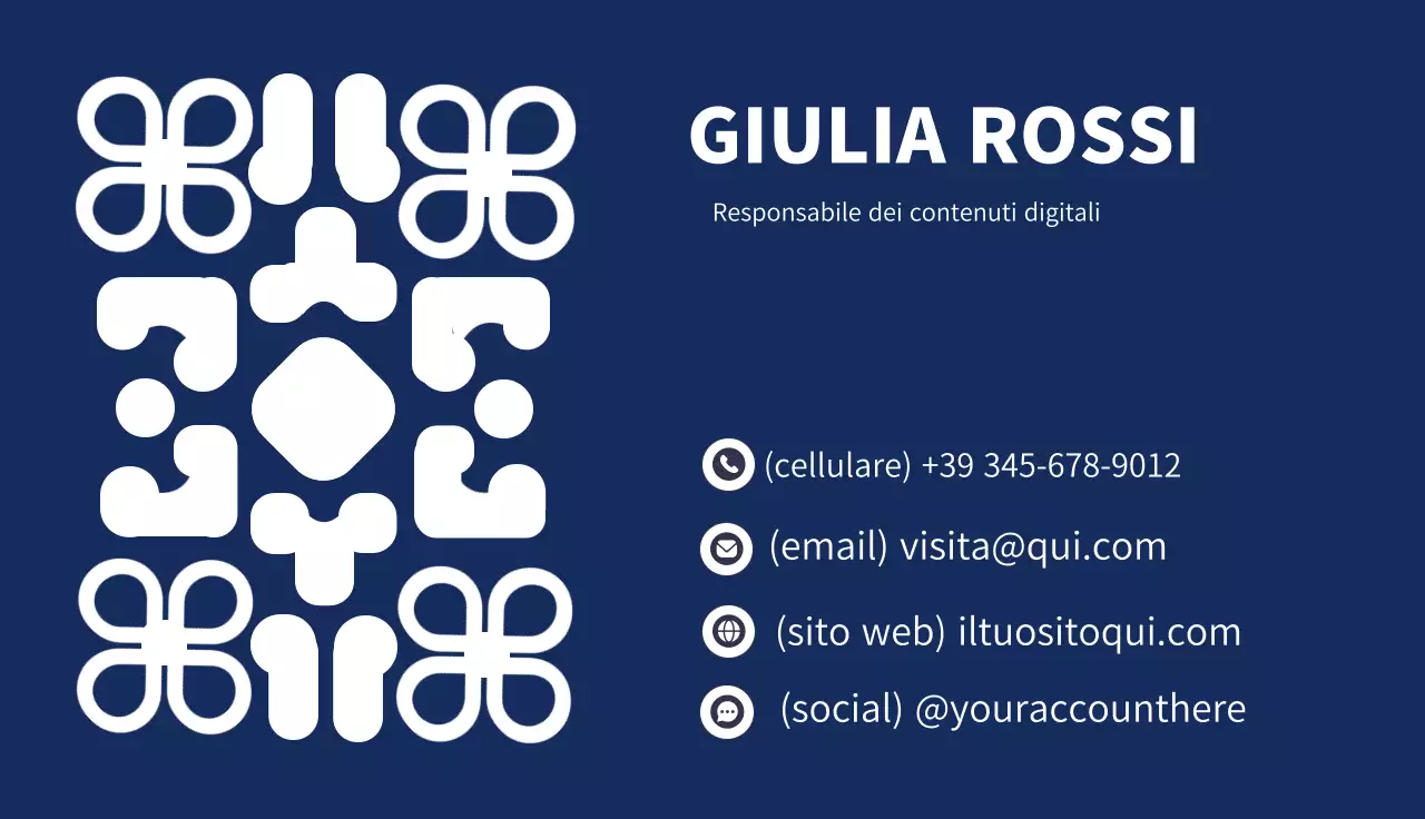 biglietto da visita personale gestore di contenuti digitali