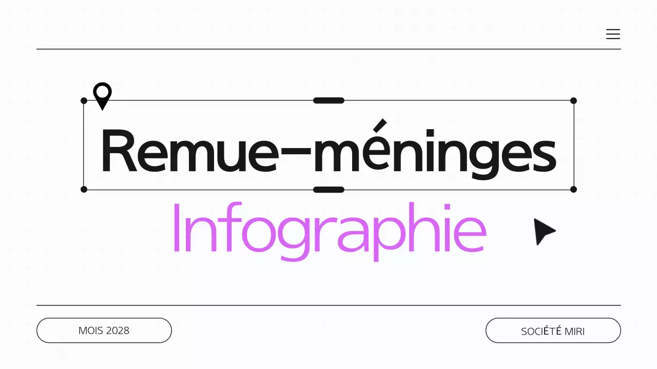 Présentation infographique sur le brainstorming en violet et blanc