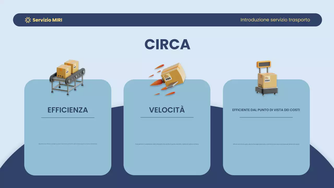 Servizio di trasporto moderno blu e giallo Introduzione