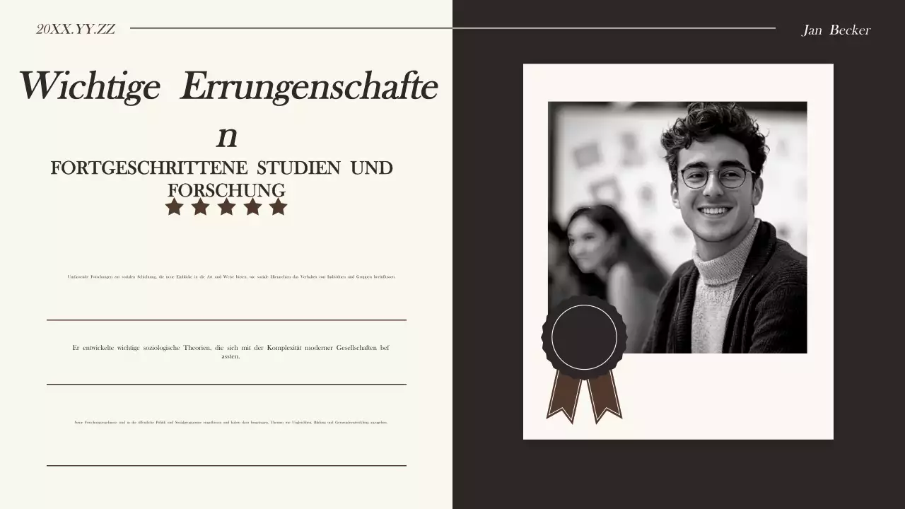 Schwarze moderne Biographie Präsentation