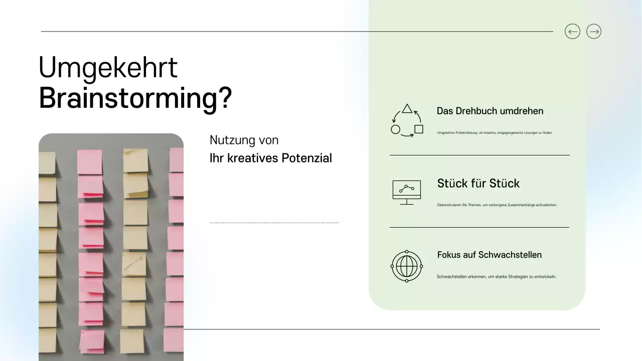 blue and green clean digital brainstorming guide