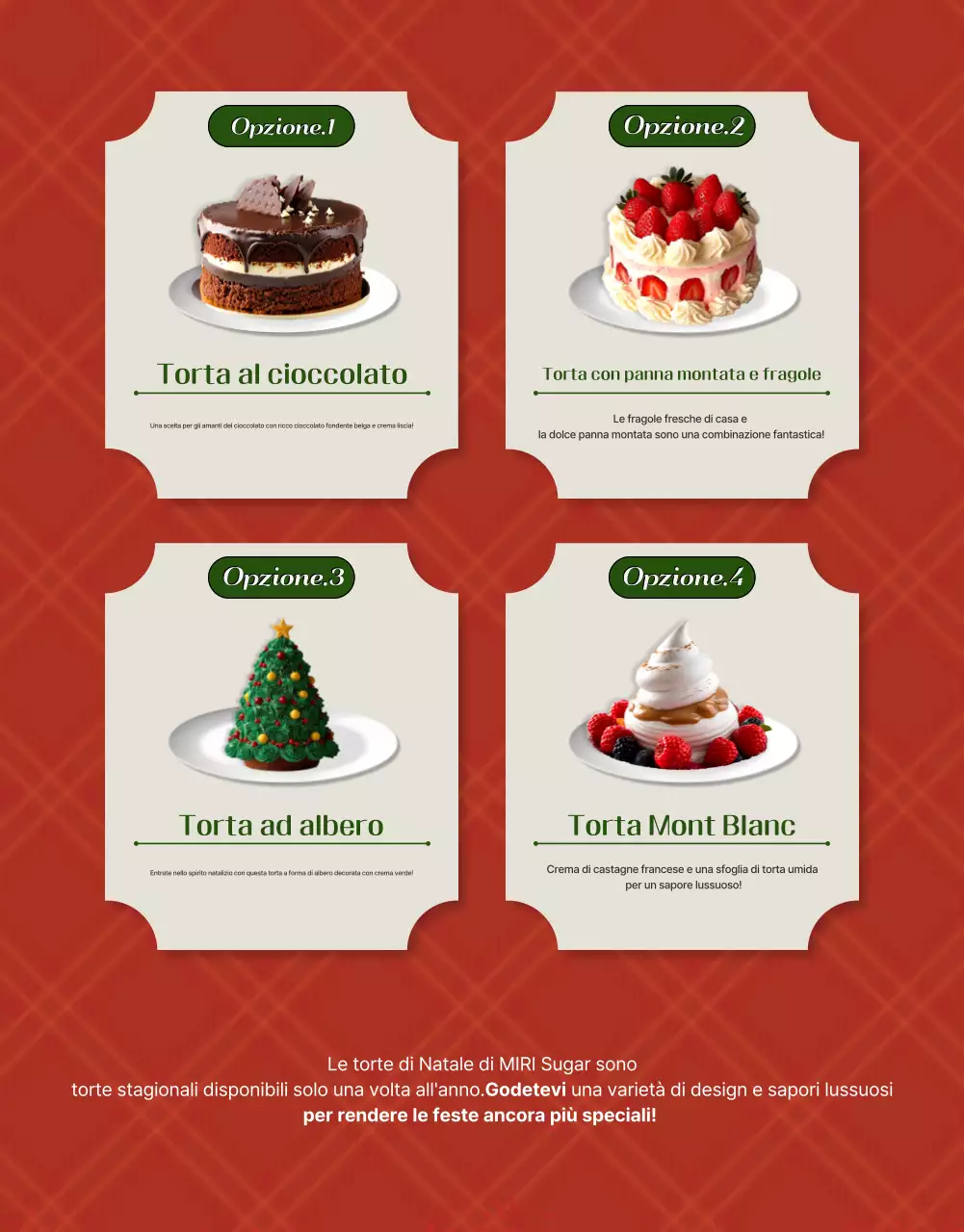 Promozione della torta natalizia rossa vintage