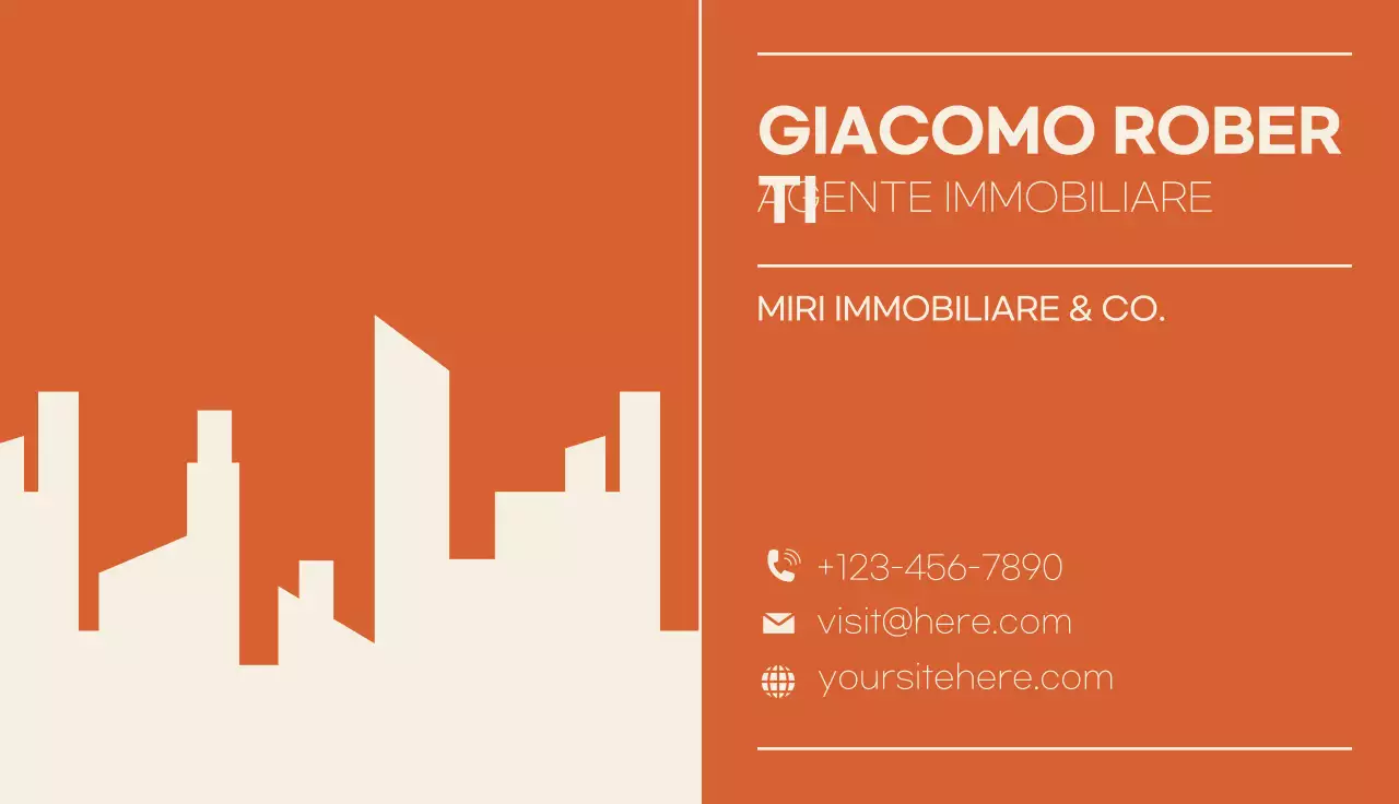 scheda immobiliare moderna arancione