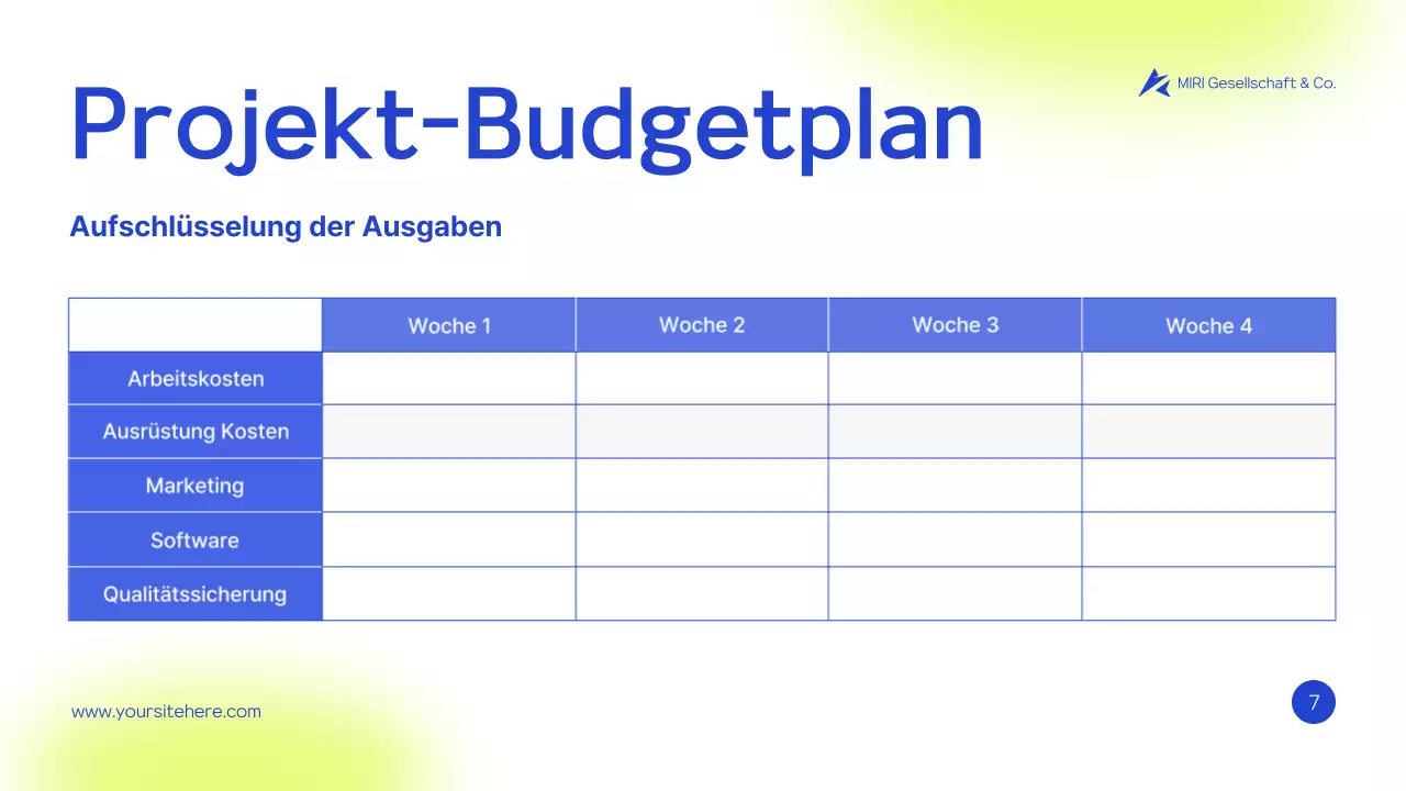 Grünes modernes Projektvorschlagsdokument