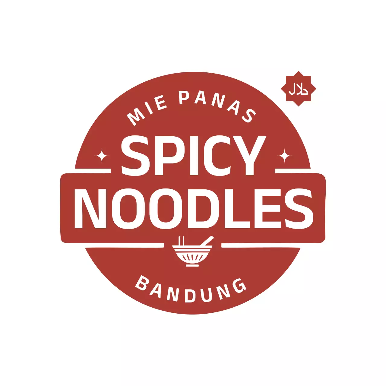 Red Simple Noodles Advertisement Logo