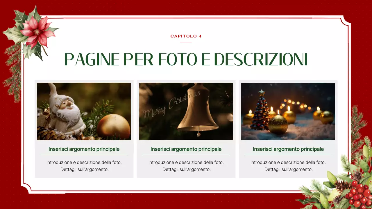 Lussuoso planner con sfondo natalizio in rosso