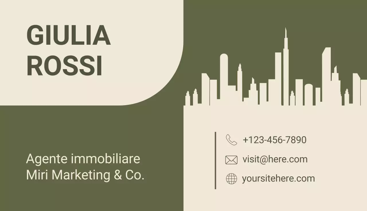 biglietto da visita immobiliare sage modern