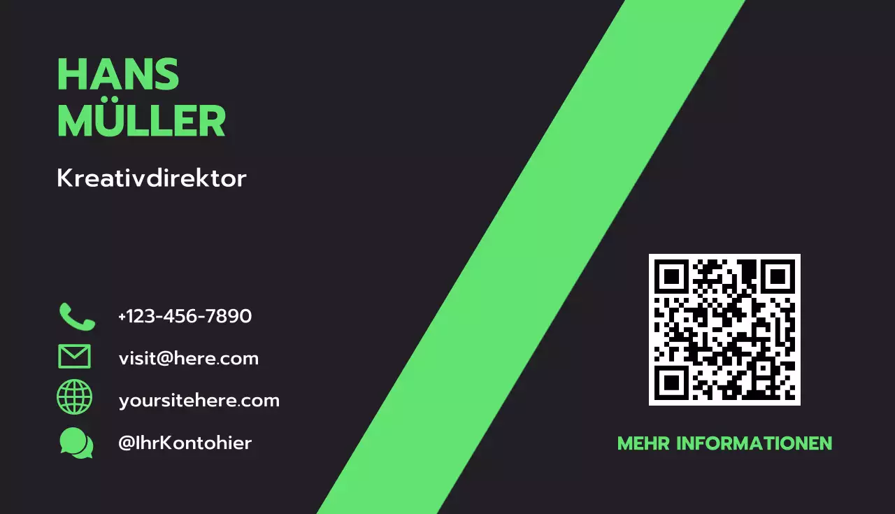 Grüne moderne Visitenkarte