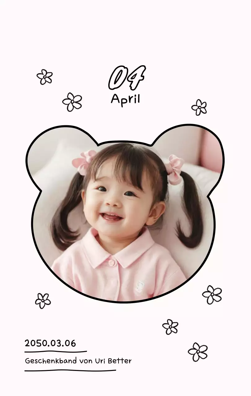 Niedlicher Neujahrs-Fotokalender