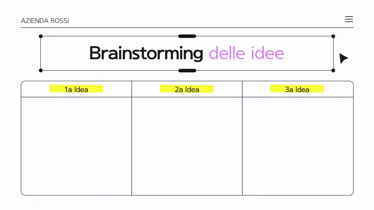 Presentazione infografica Brainstorming viola e bianco