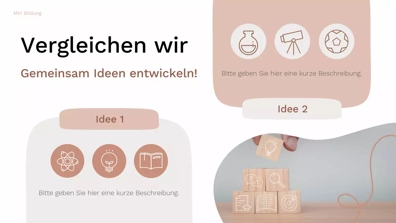 Braunes und rosafarbenes Bio-Brainstorming Layout-Leitfaden