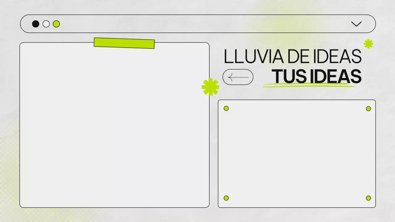 Presentación infográfica de la tormenta de ideas verde y gris