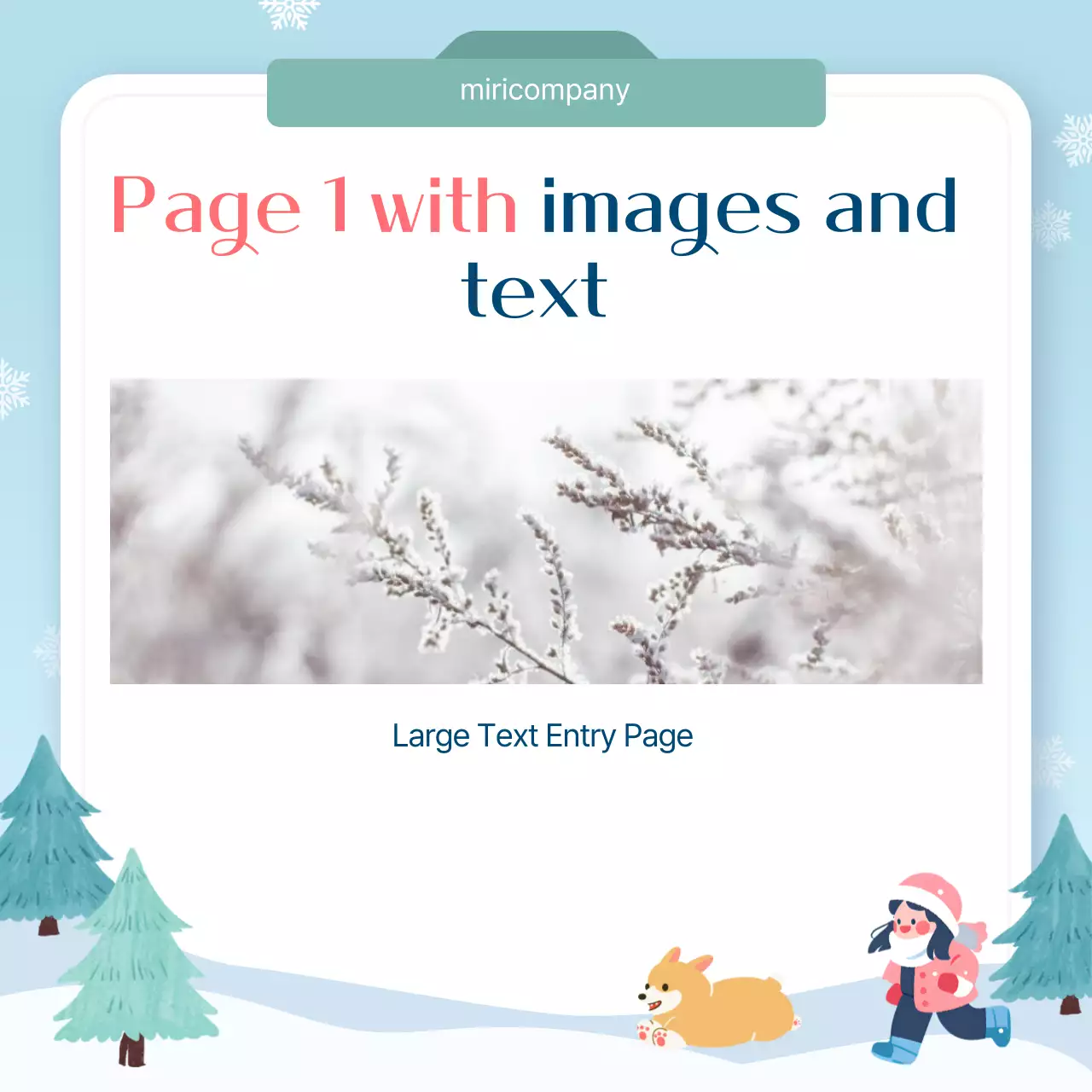 Planejador de layout de inverno simples azul Instagram Carousel