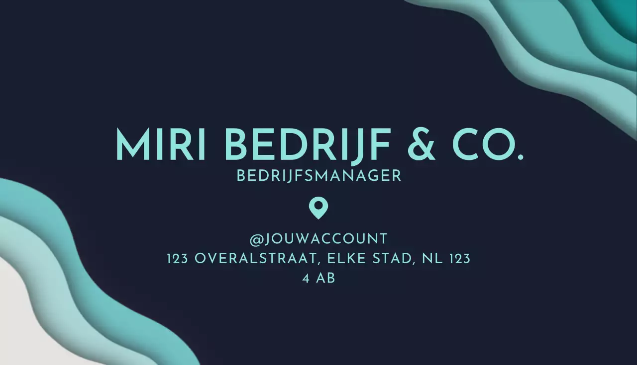 groenblauw modern visitekaartje