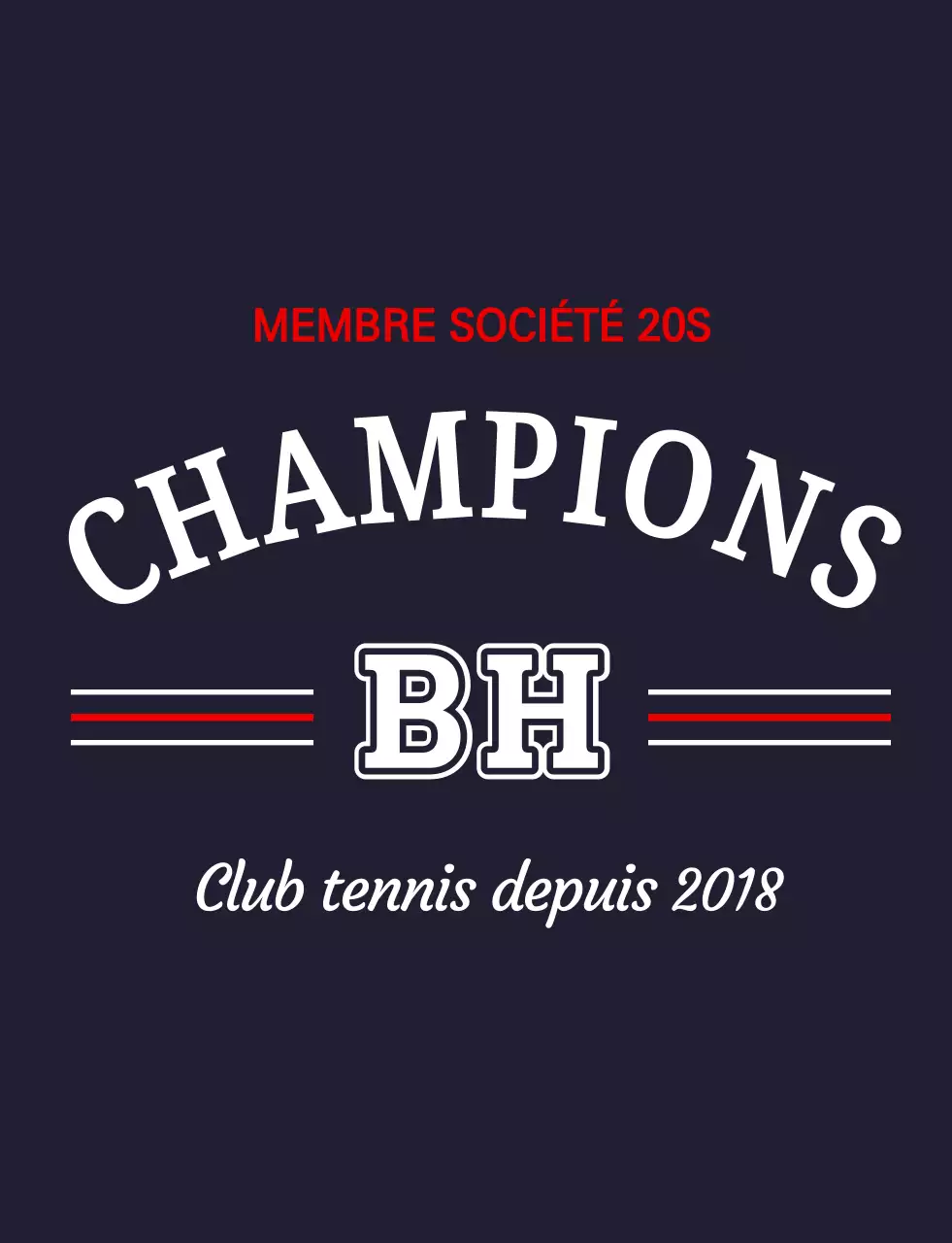 Logo tennis classique bleu marine