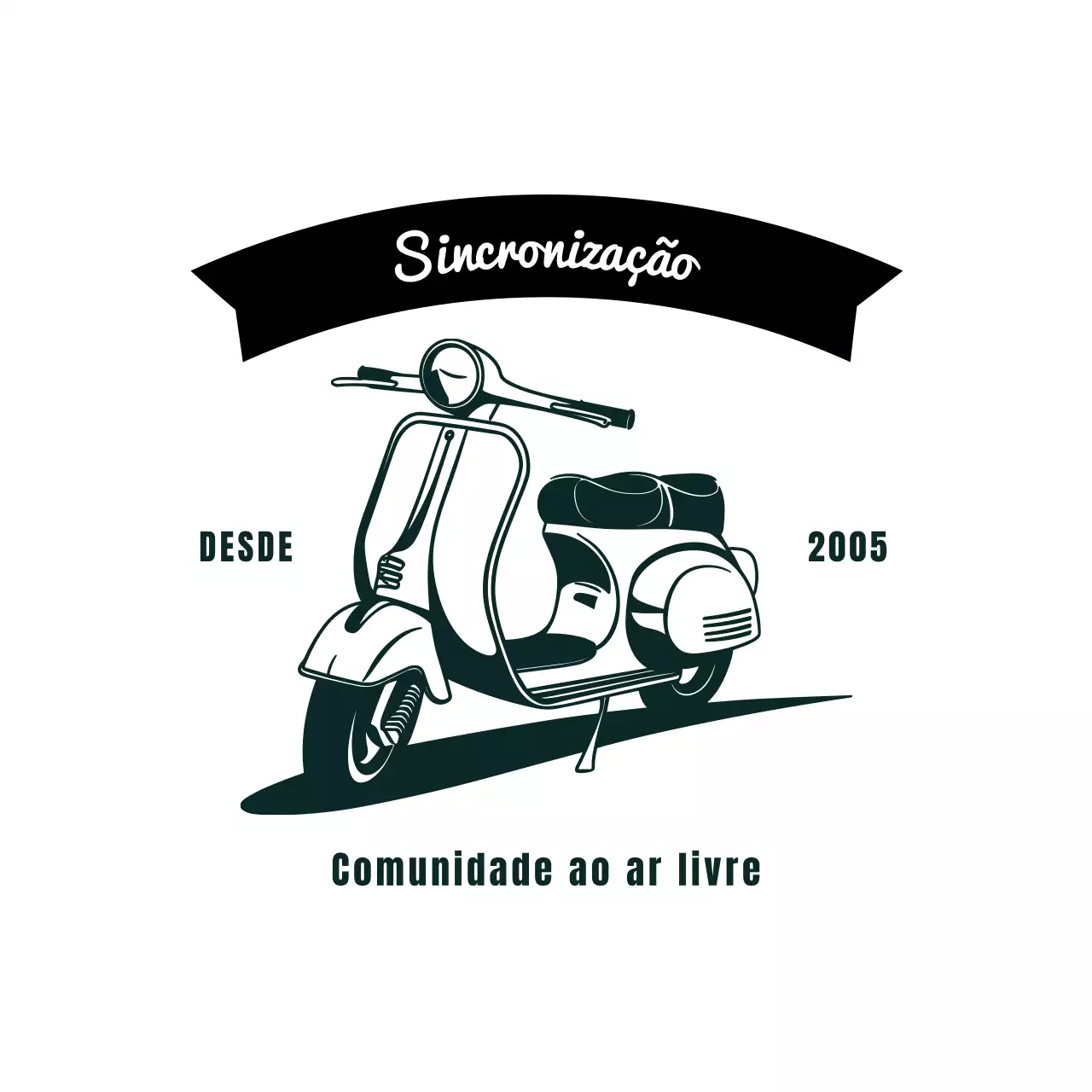 Logótipo de scooter vintage verde