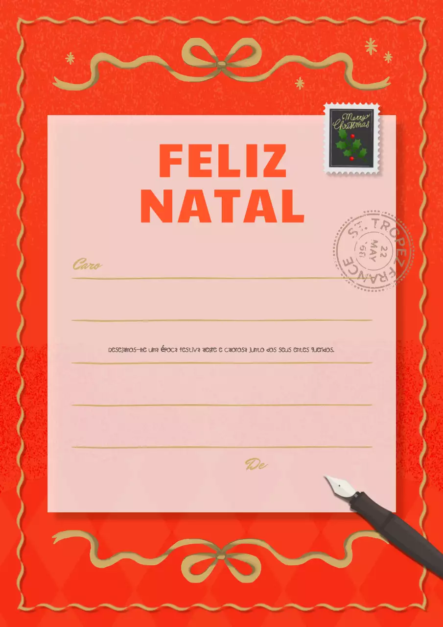 Cartão de Natal Vintage Vermelho