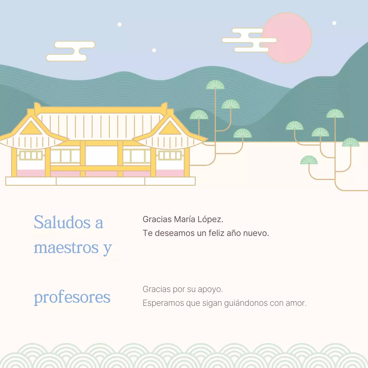 Felicitación tradicional de Año Nuevo con menta