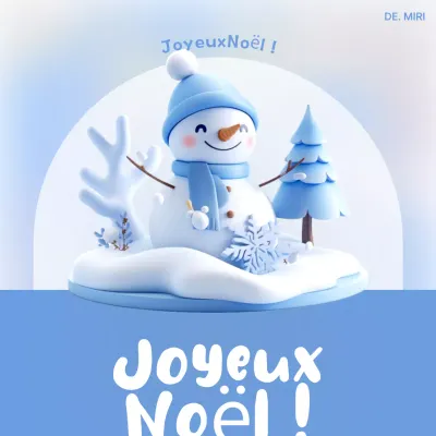 Jolie carte de Noël en bleu clair