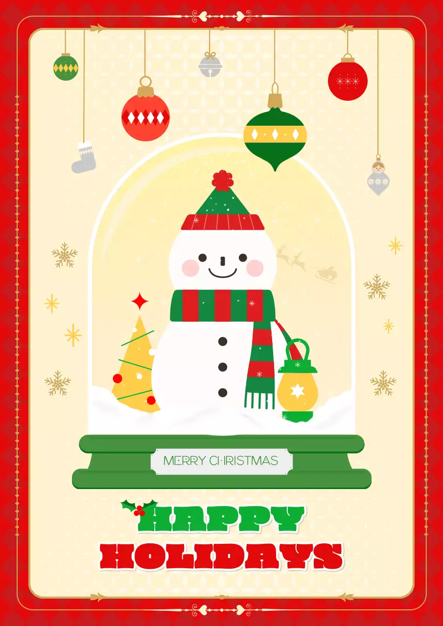 빨강 아기자기한 크리스마스 카드