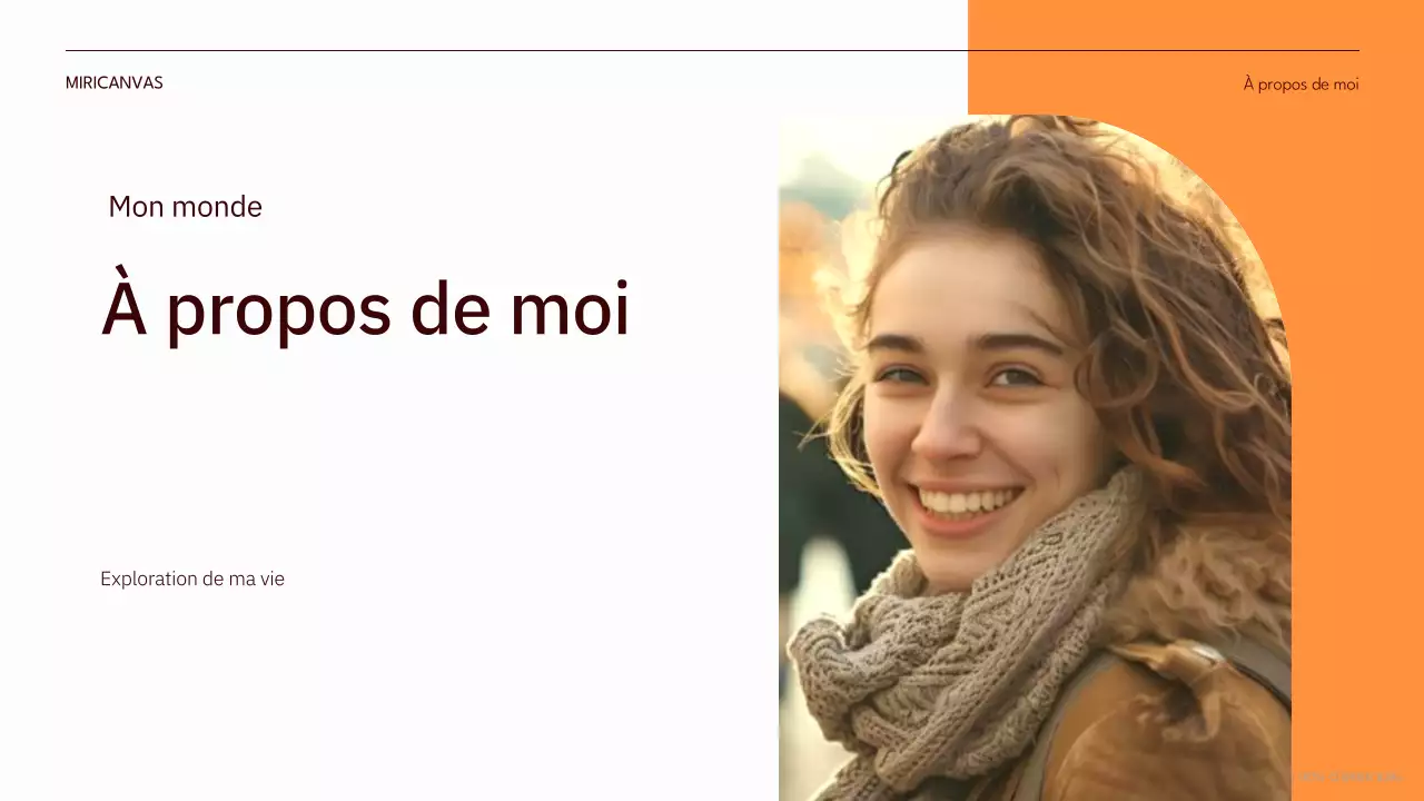 orange moderne moderne pitch d'auto-introduction