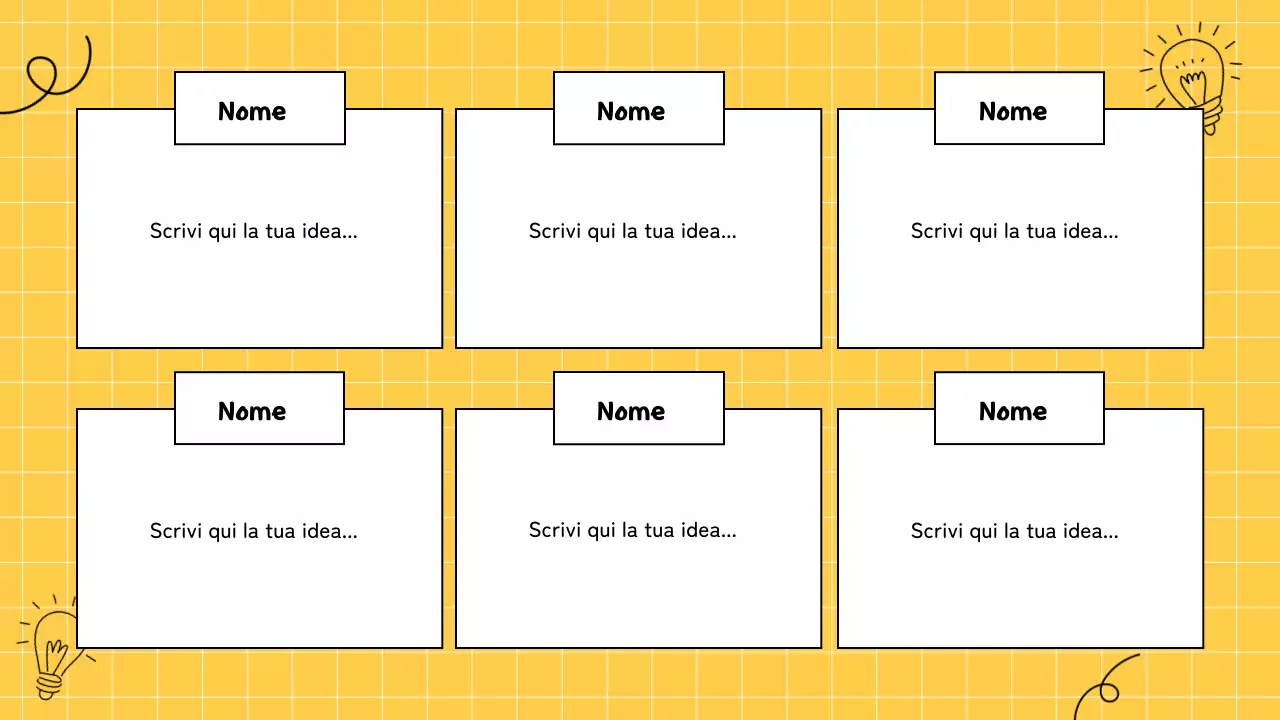 presentazione infografica di brainstorming giallo