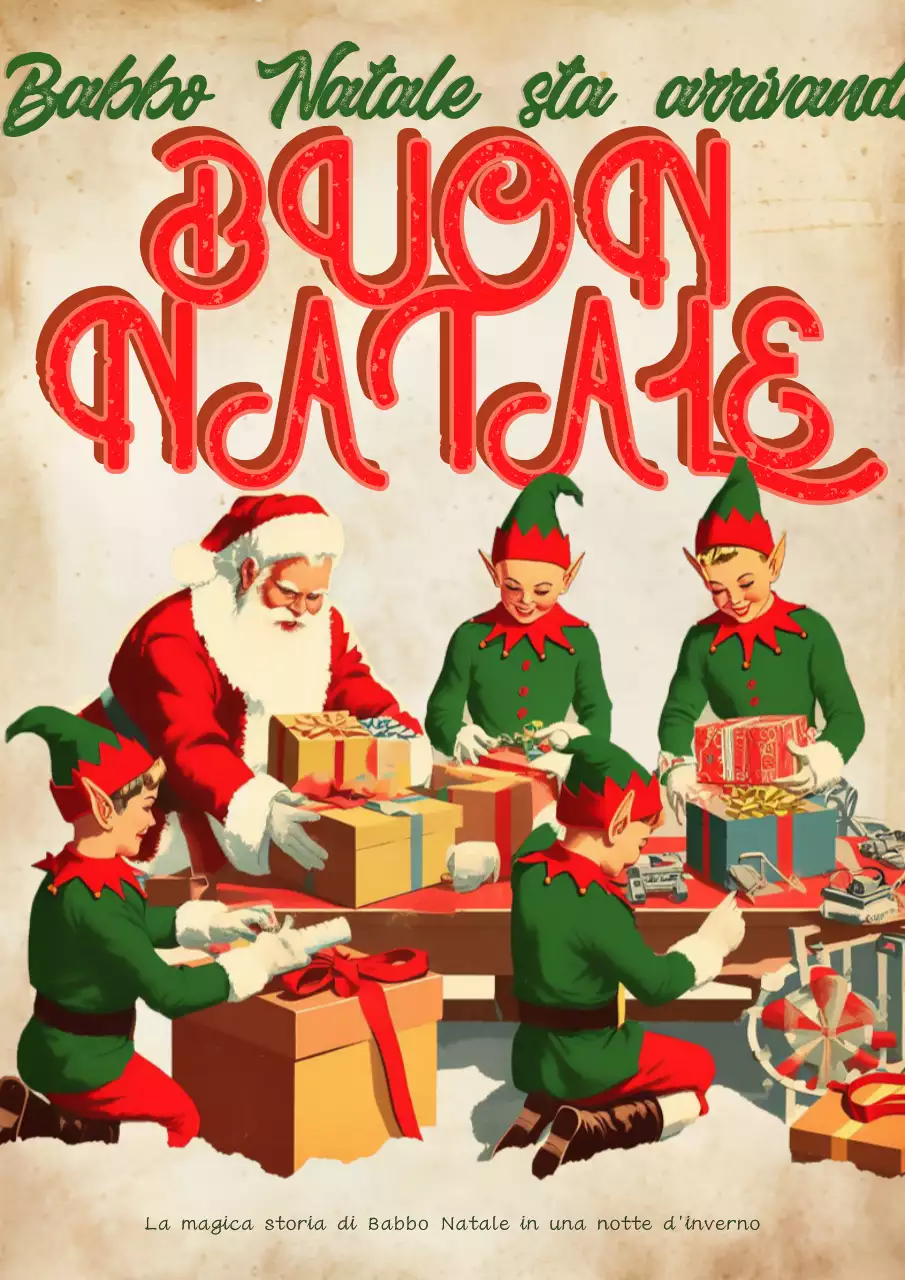 Biglietto di Natale rosso vintage