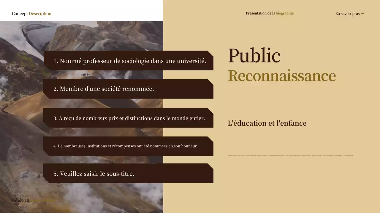 classe biographie vintage beige