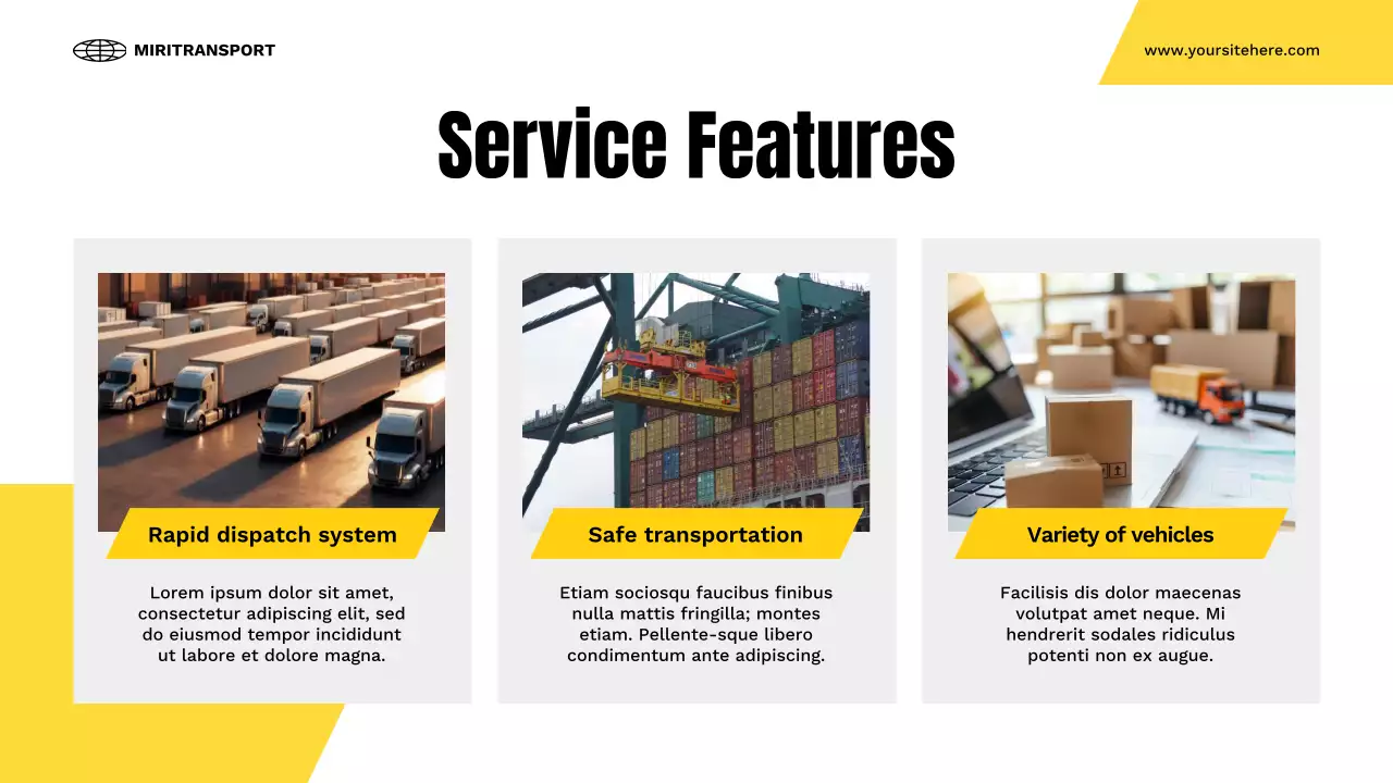 Yellow Modern Transport Presentation