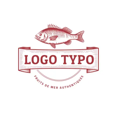 logo rouge vintage fruits de mer