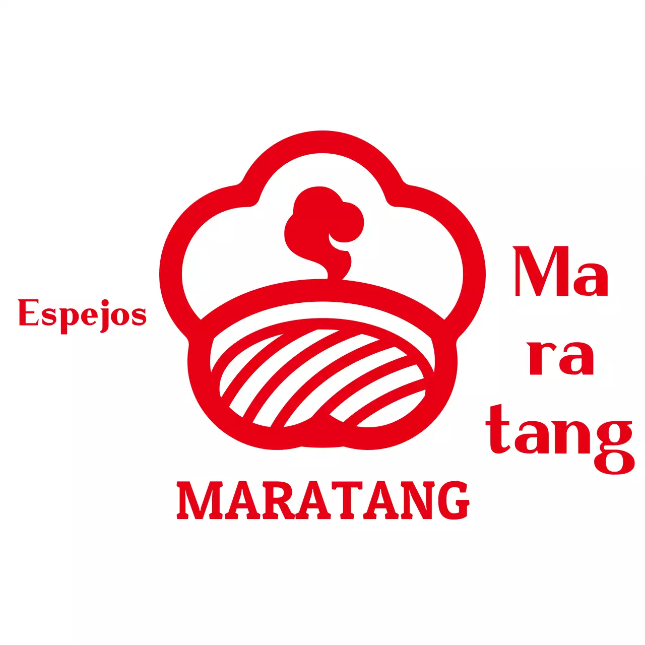 Logotipo rojo de comida sencilla