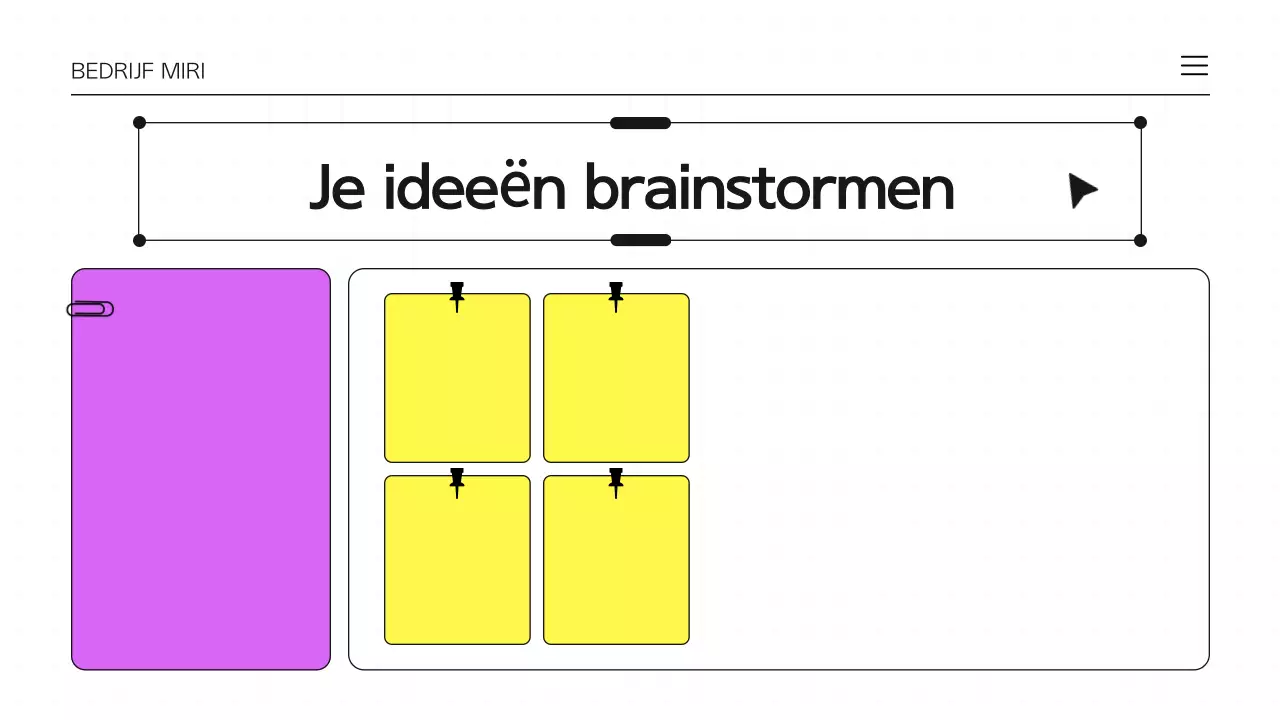 Paars en wit brainstormen infografische presentatie