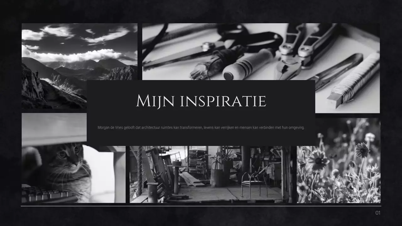 Zwarte minimalistische profielindeling