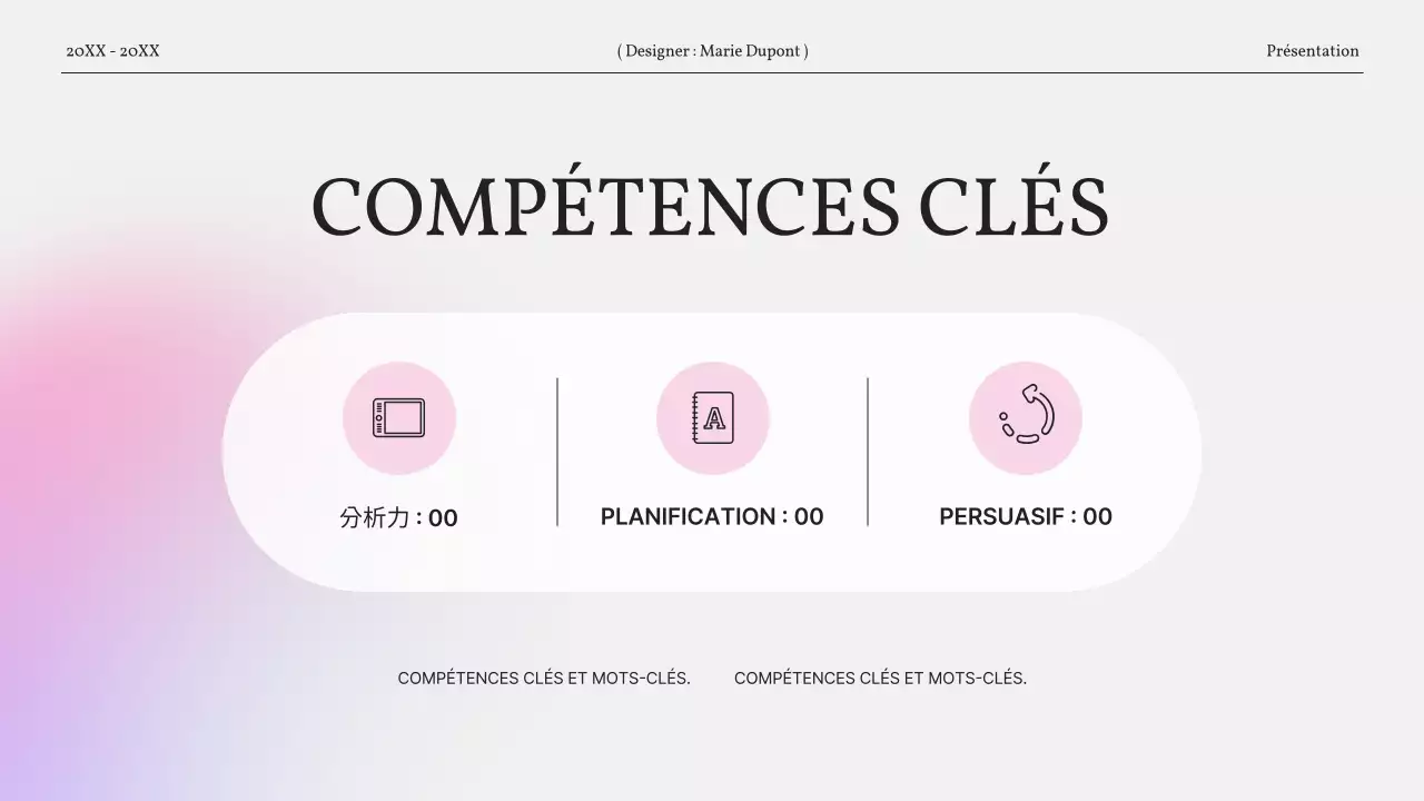 Un portfolio simple et dégradé en rose